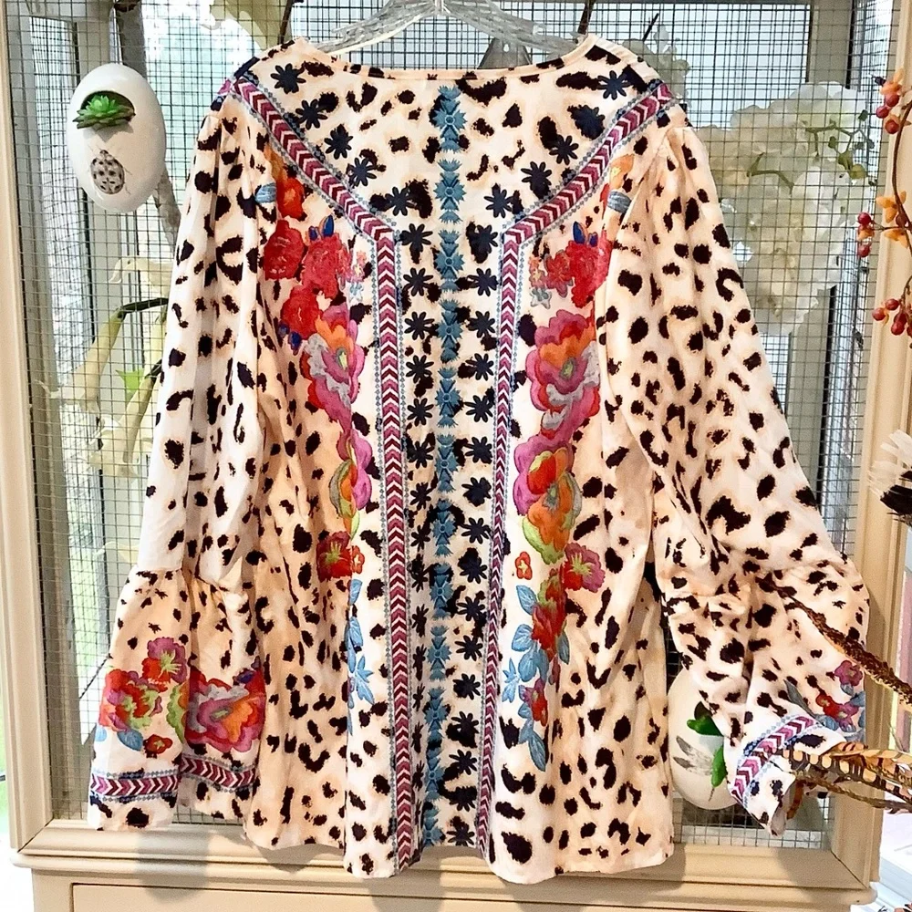 Misslook Multicolor Floral and Leopard Print Tunic - Picture 6 of 6
